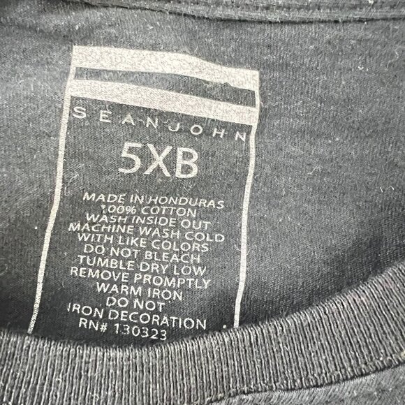 Sean John Mens 5XB Dream Big Graphic T-Shirt Black Cotton Crewneck - Picture 5 of 5